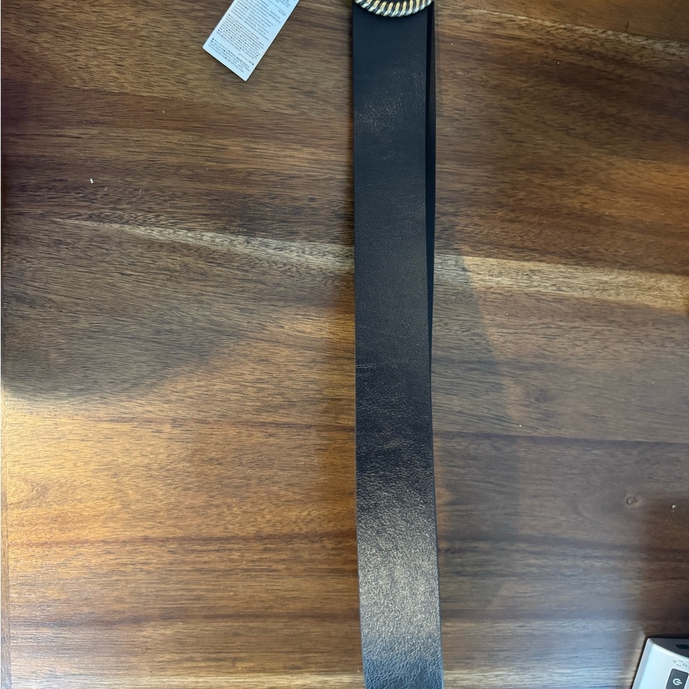 Banana Republic Black Belt with Gold Textured Buckle